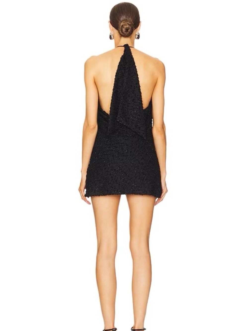 REVOLVE Black Halter-Back Mini Dress